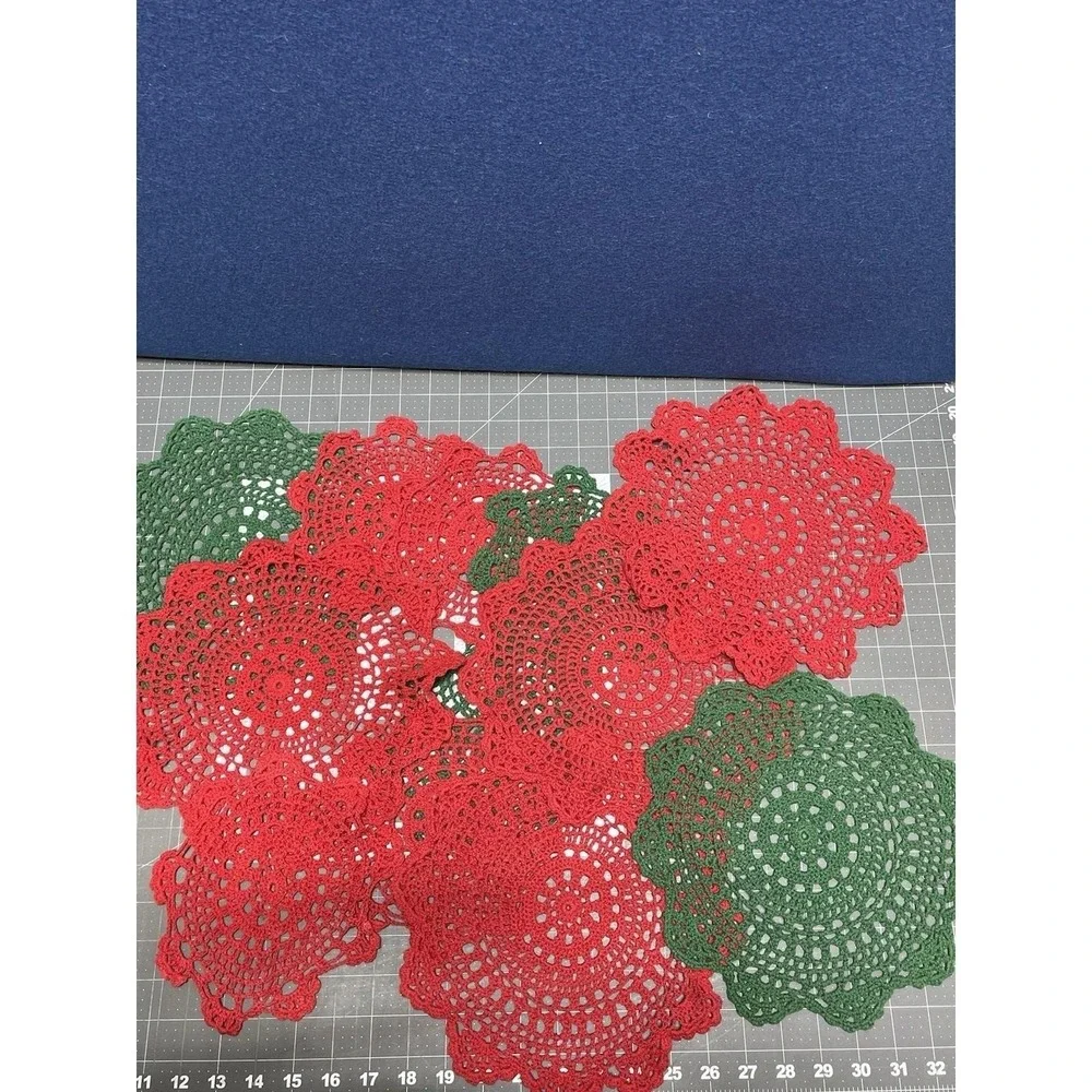 12 Pieces Hand Crochet Lace‎ Doily Cotton Coasters Table Mats